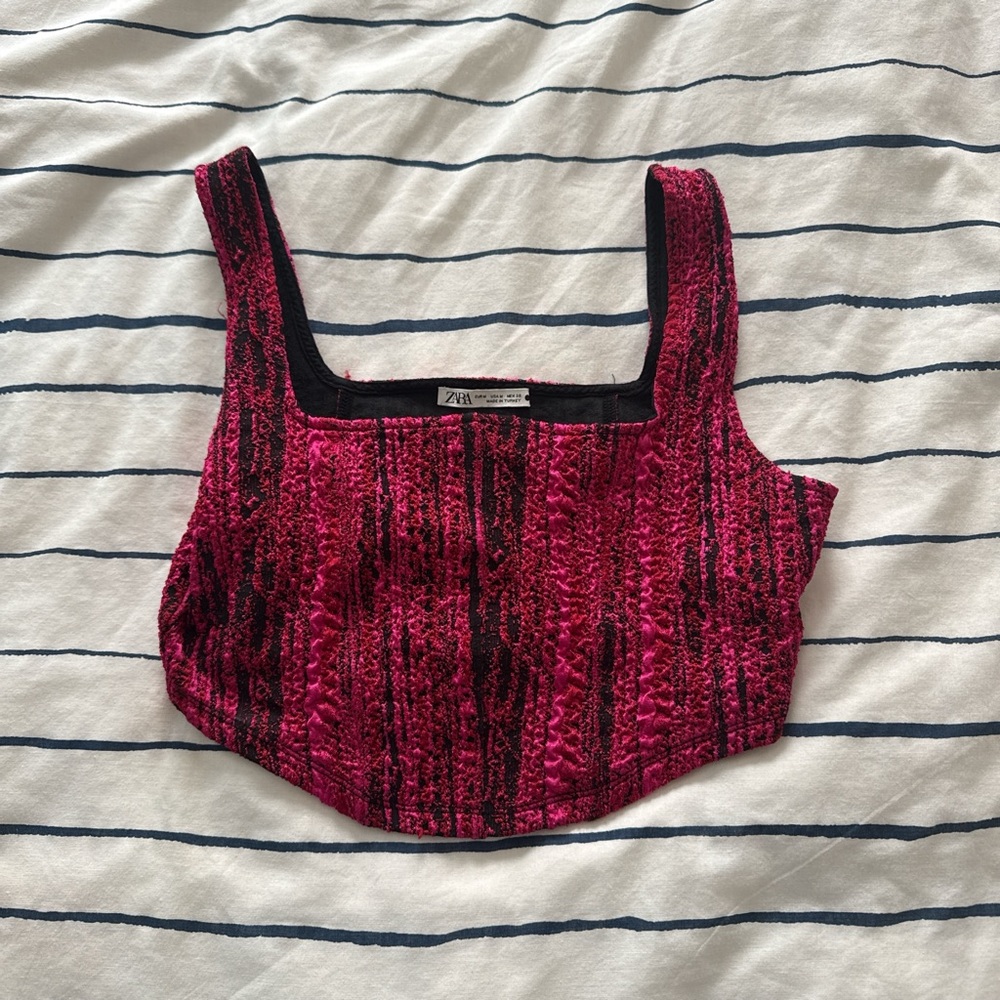 Zara Vibrant Pink and Black Tank Top